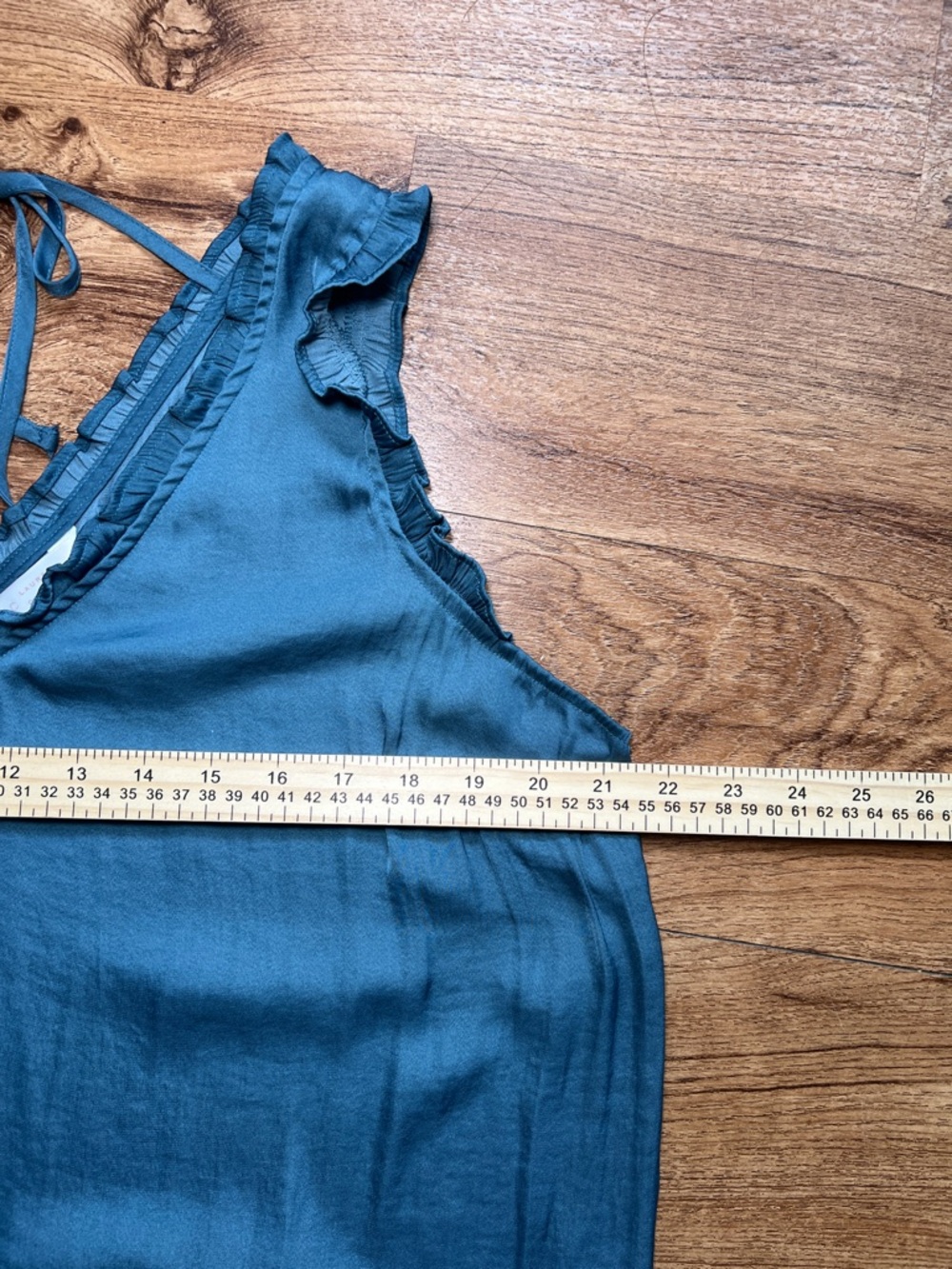 Lauren Conrad XL Blue Ruffle Sleeveless Blouse Tie Back Tank Top soft girl - Picture 4 of 8
